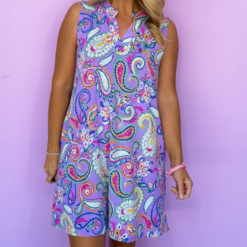 Paisley Print Sleeveless Dress DEAR SCARLETT Wrinkle Free NWT